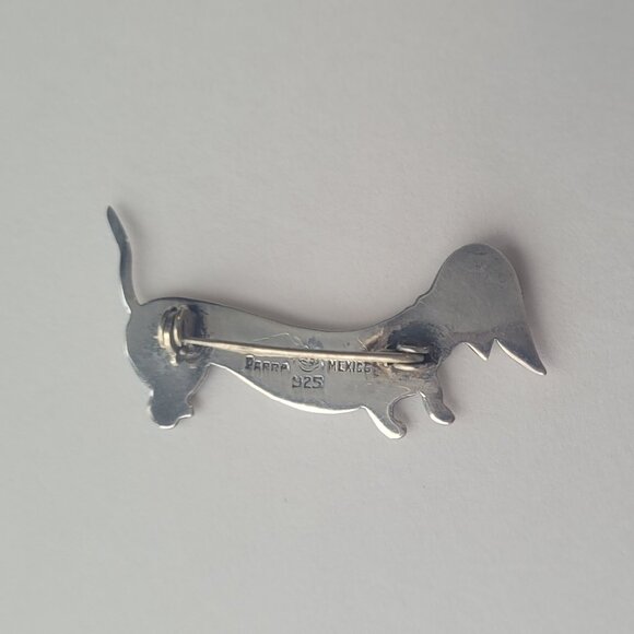 Dachshund Weenie Dog Sterling Pin Silver Doxie Dog Parra Mexico - Picture 6 of 10